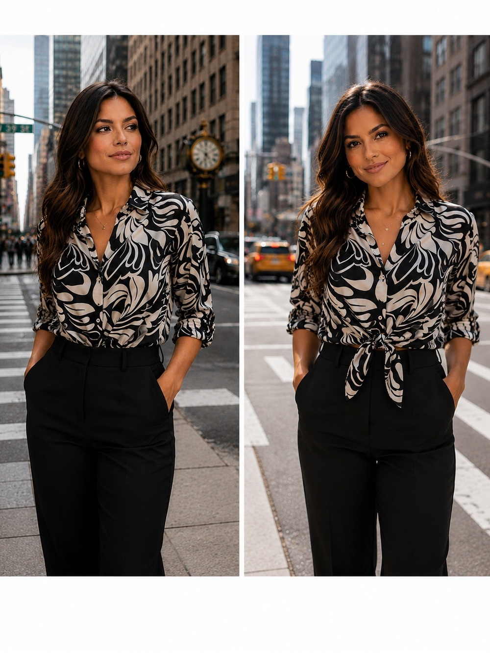Haver & Blair Black & White Two Ways To Wear Button Up Shirt